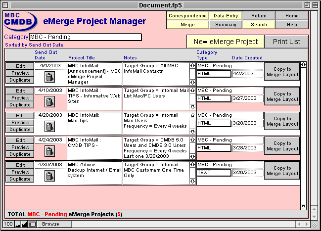eMerge Project Manager